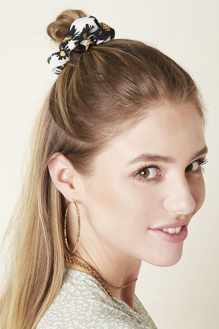Scrunchie Daisy Flowers Wit Polyester h5Afbeelding2